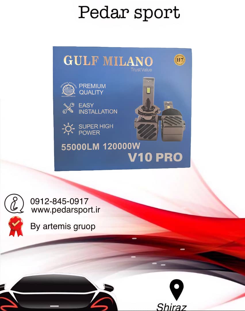 هدلایت گلف میلانو v10pro به همراه رادیاتور و فن همزمان